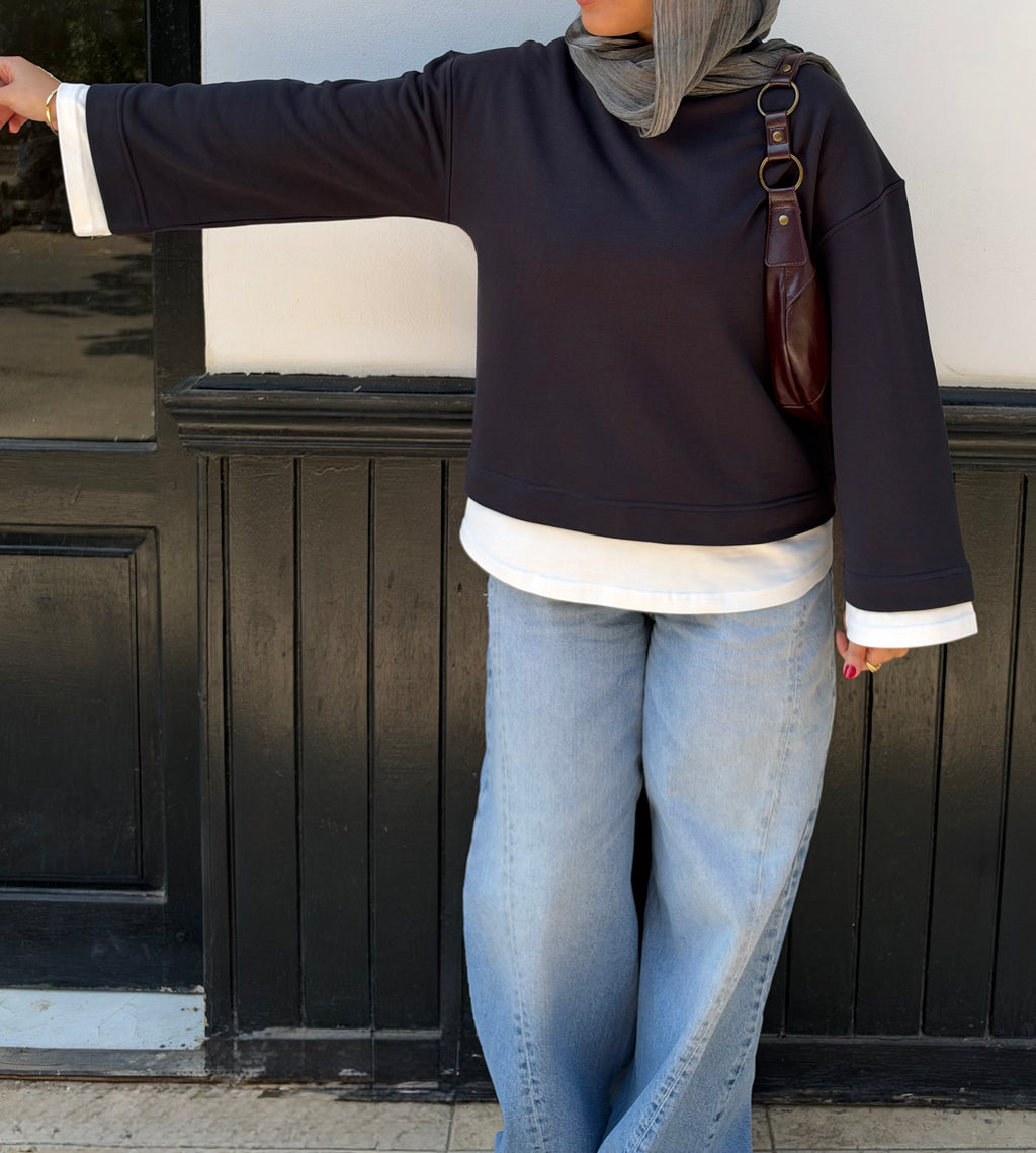 Double take pullover in Dark blue