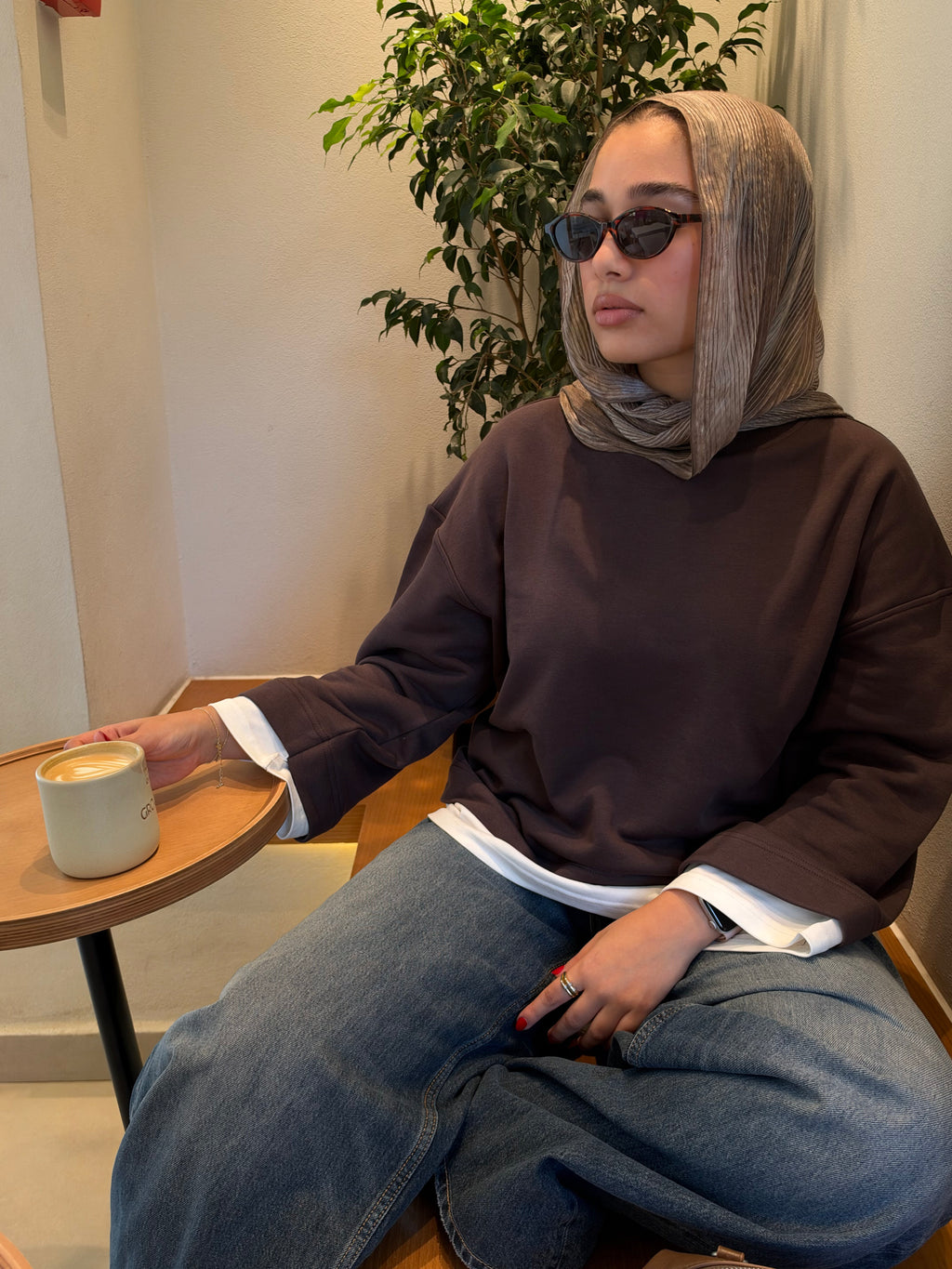 Double take pullover in Brown