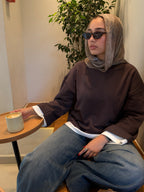 Double take pullover in Brown