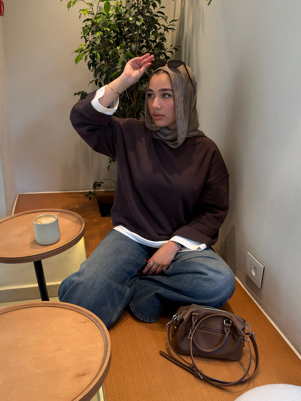 Double take pullover in Brown