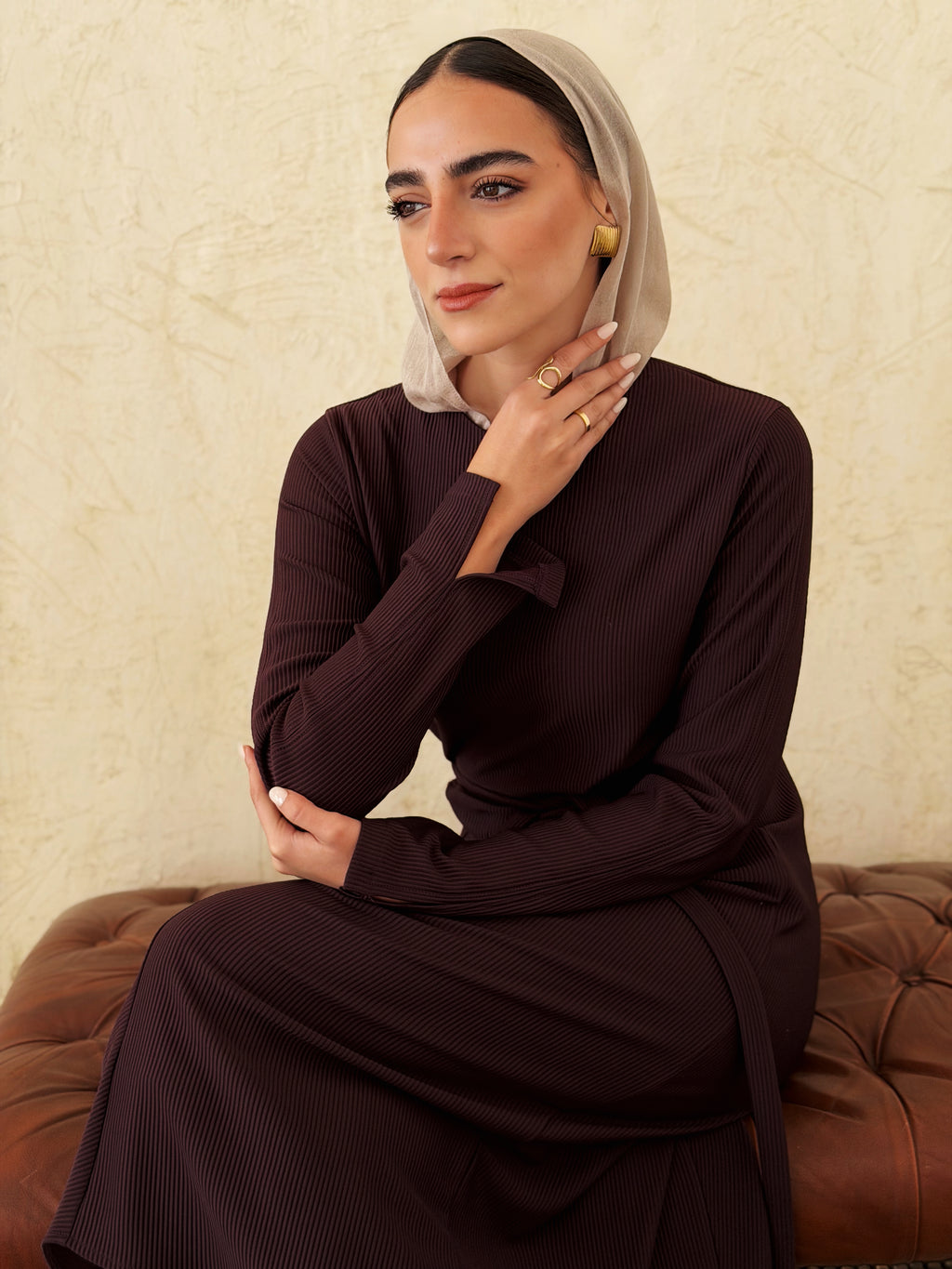 NOIR Muse Dress in Burgundy