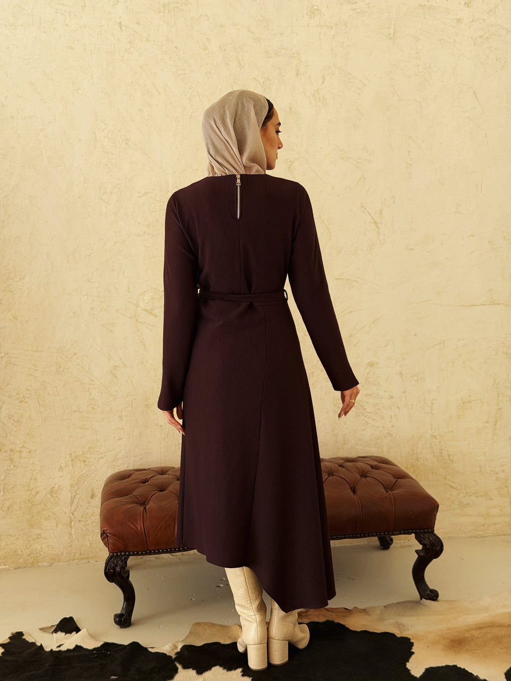 NOIR Muse Dress in Burgundy