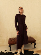 NOIR Muse Dress in Burgundy