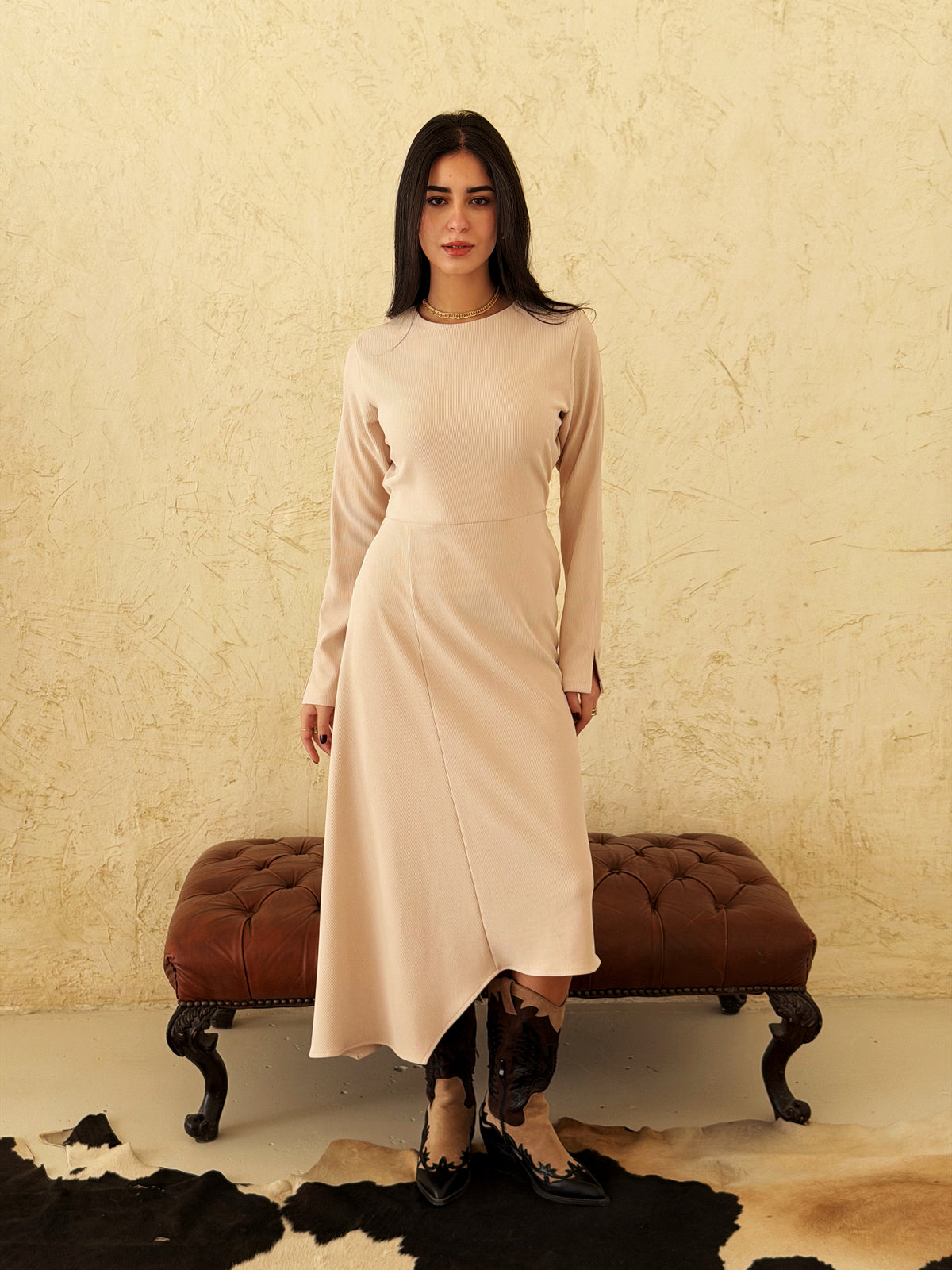 NOIR Muse Dress in beige