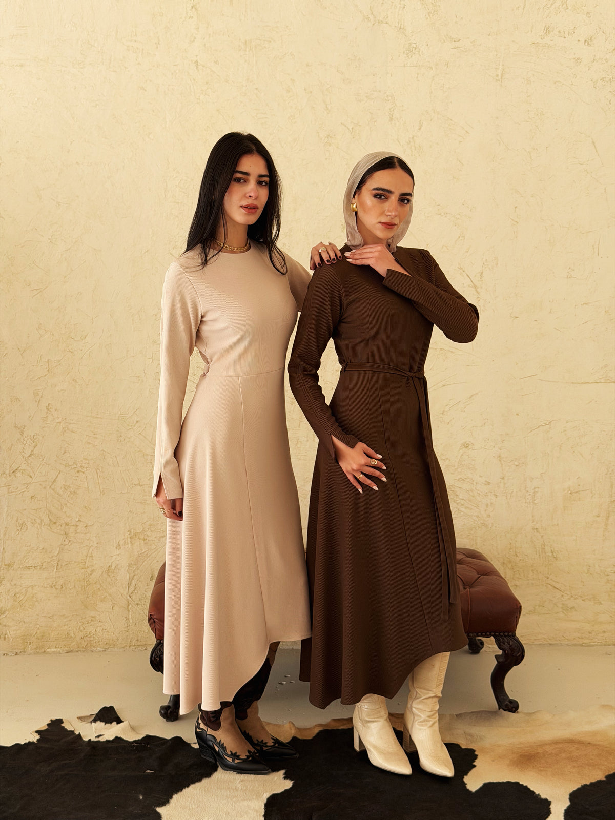 NOIR Muse Dress in beige