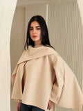 Aura Cape Jacket In Beige