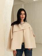 Aura Cape Jacket In Beige
