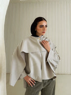 Aura cape Jacket In Grey