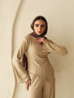 Earthline Knit Set In Beige