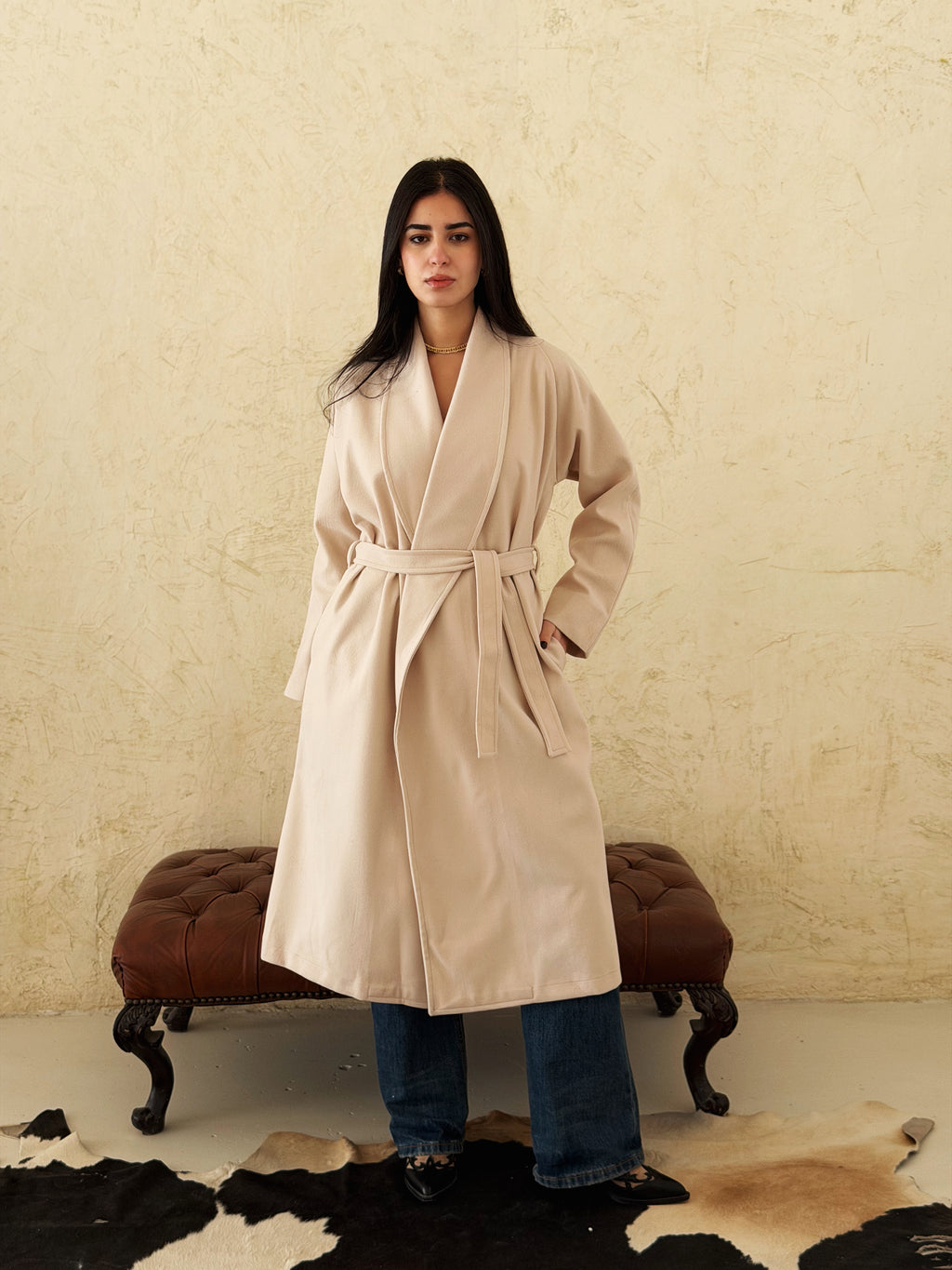 Soft Armor Coat In Beige