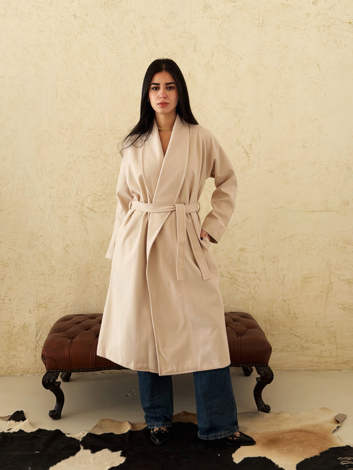 Soft Armor Coat In Beige