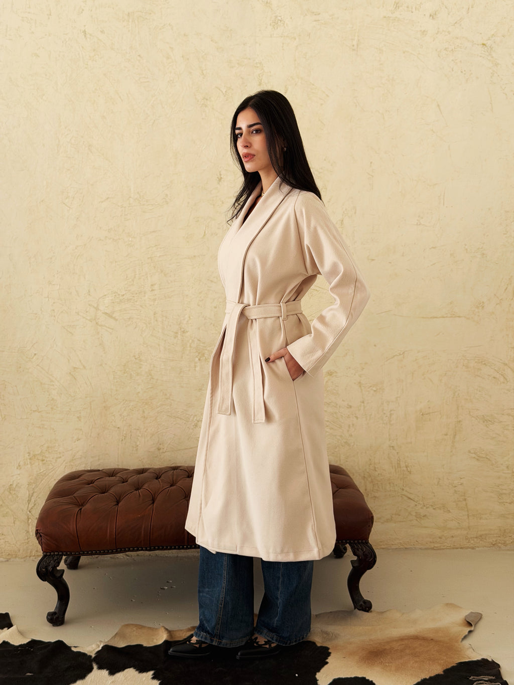 Soft Armor Coat In Beige