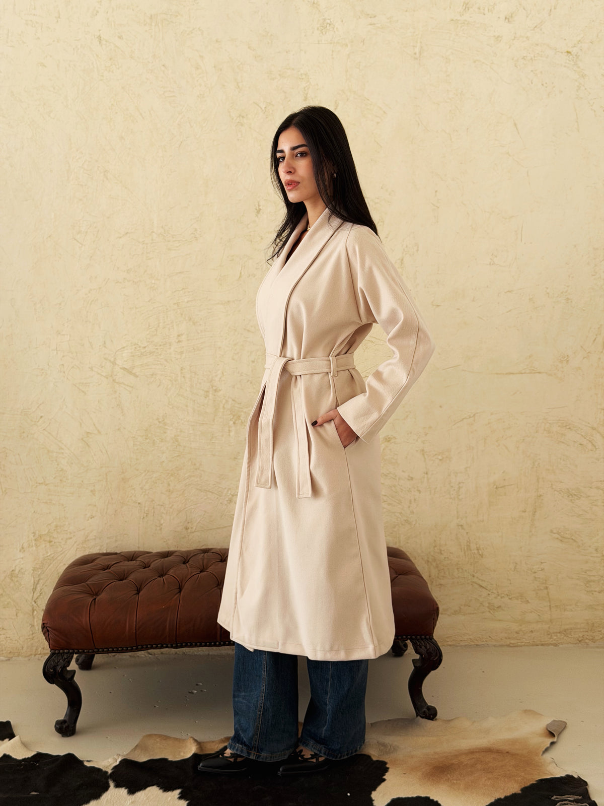 Soft Armor Coat In Beige