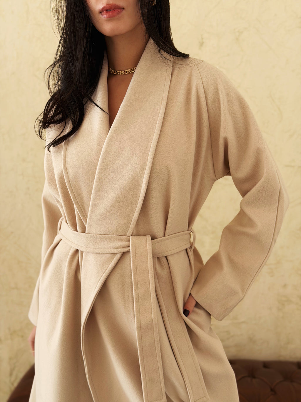 Soft Armor Coat In Beige