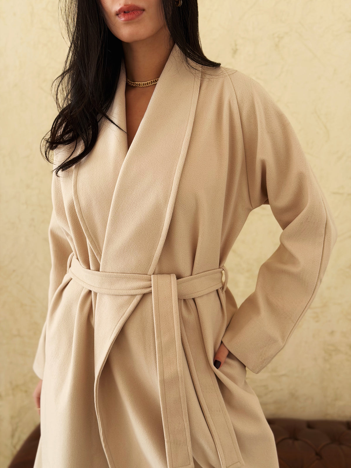 Soft Armor Coat In Beige