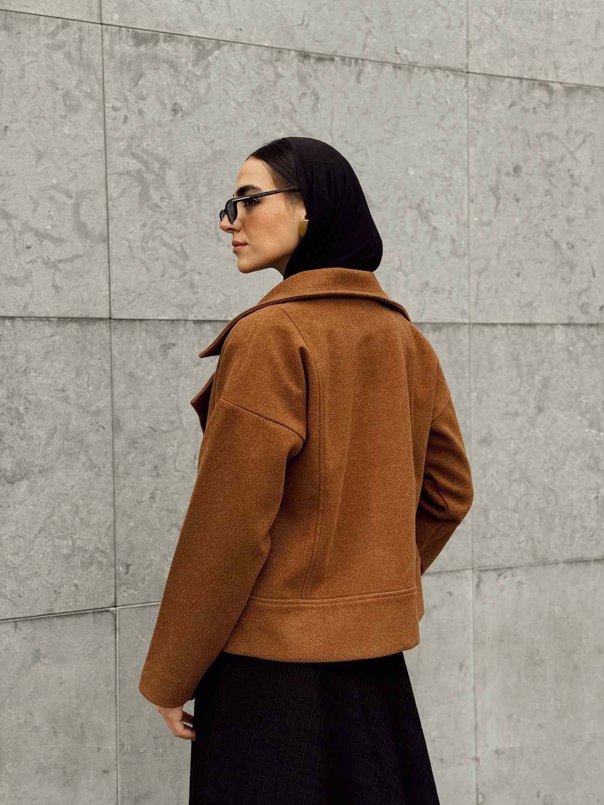 Emberline Crop Jacket In Camel