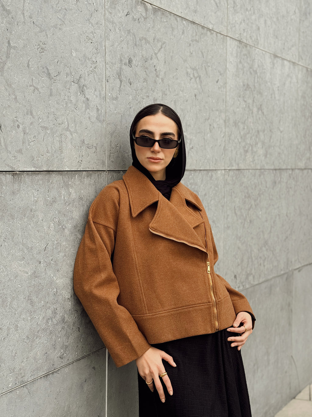 Emberline Crop Jacket In Camel