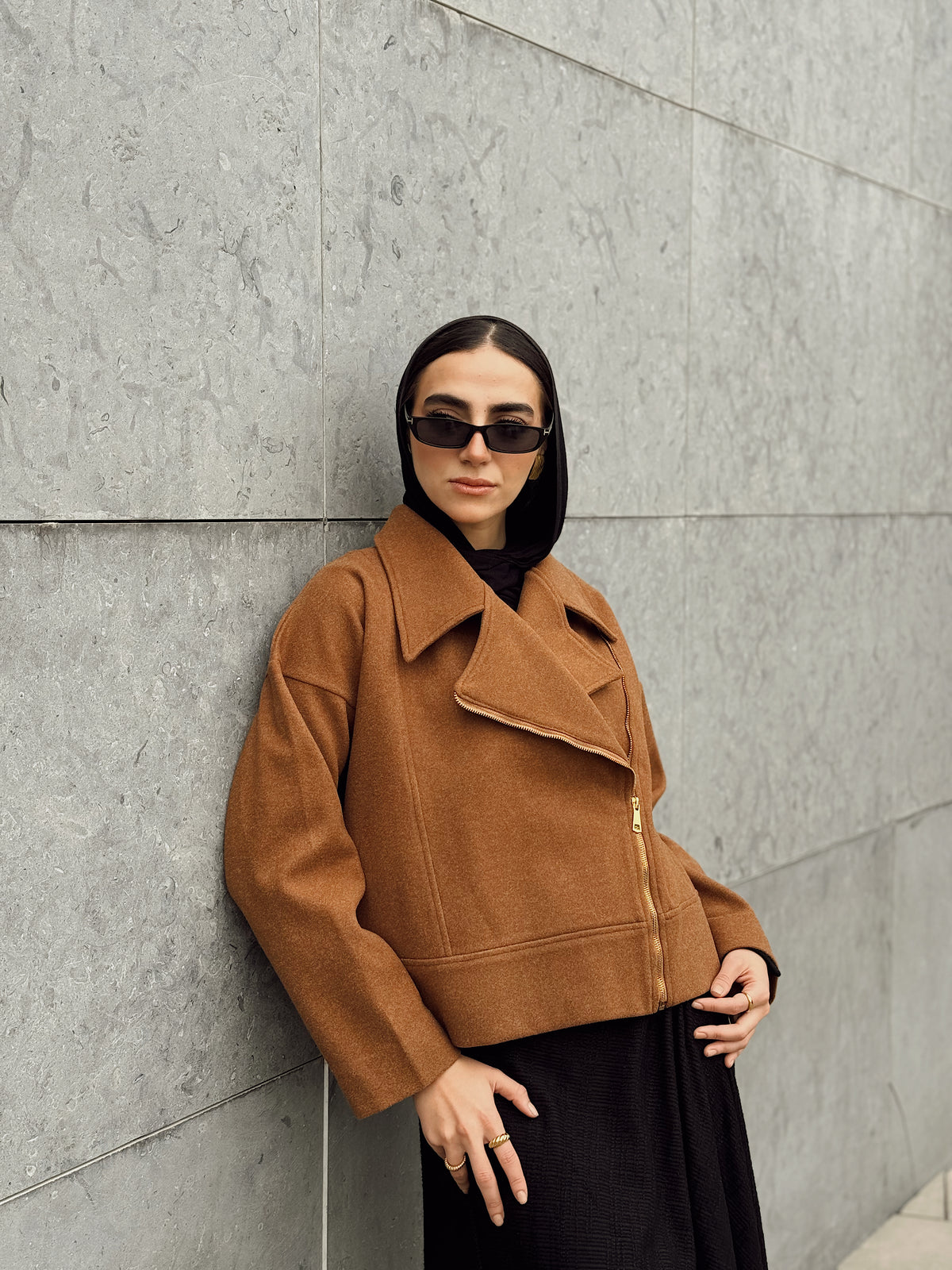 Emberline Crop Jacket In Camel