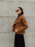 Emberline Crop Jacket In Camel