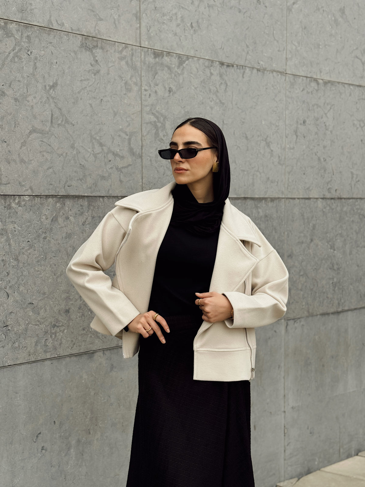 Emberline Crop Jacket In Beige